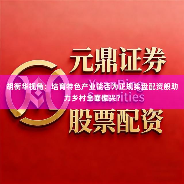 胡衡华视角：培育特色产业能否为正规实盘配资般助力乡村全面振兴？