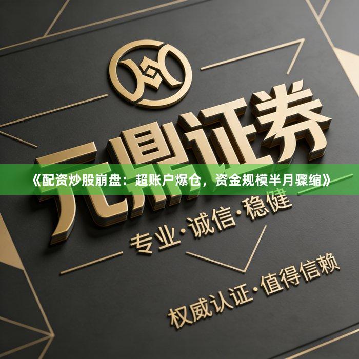 《配资炒股崩盘：超账户爆仓，资金规模半月骤缩》