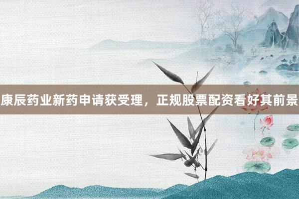 康辰药业新药申请获受理，正规股票配资看好其前景