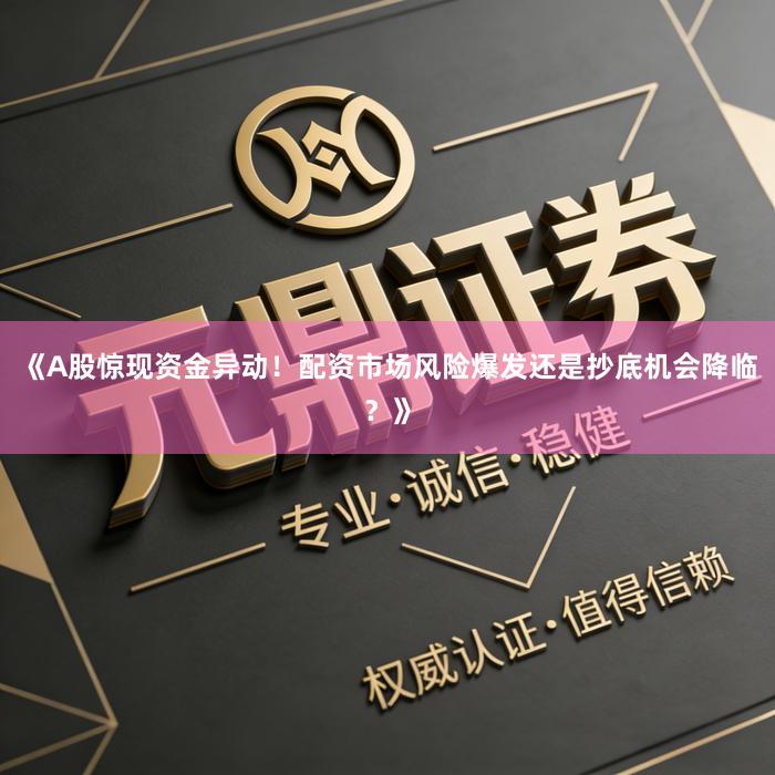 《A股惊现资金异动！配资市场风险爆发还是抄底机会降临？》
